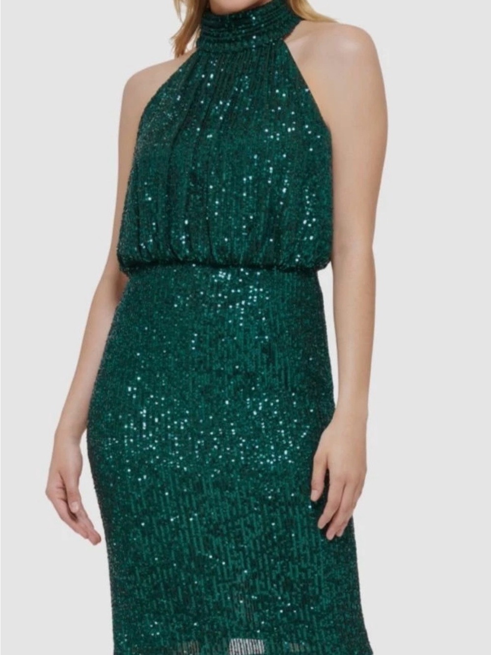 Eliza J Emerald Sequin Evening Top Size 6